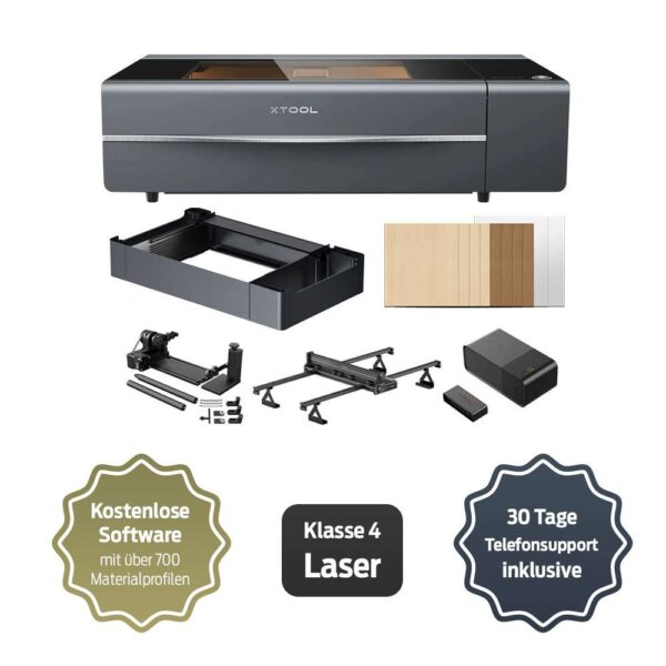 xTool P2S 55W - CO2 Desktop Laser Cutter Versatile Bundle